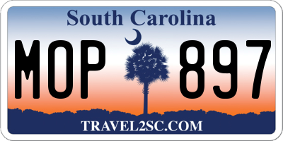 SC license plate MOP897