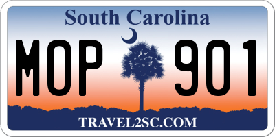SC license plate MOP901