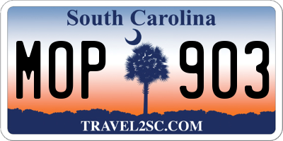 SC license plate MOP903