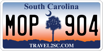 SC license plate MOP904