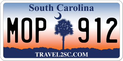 SC license plate MOP912