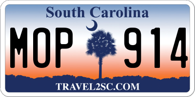 SC license plate MOP914