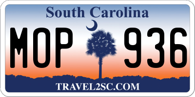SC license plate MOP936