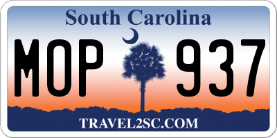 SC license plate MOP937