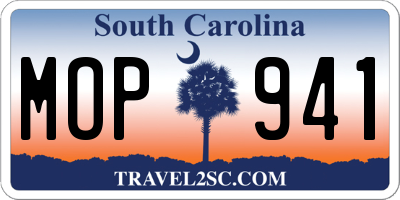 SC license plate MOP941