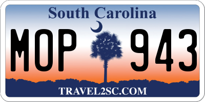 SC license plate MOP943