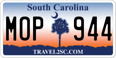 SC license plate MOP944