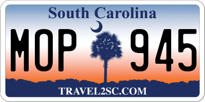 SC license plate MOP945