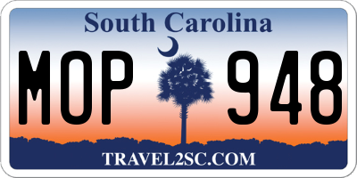 SC license plate MOP948
