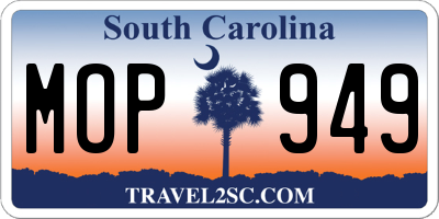 SC license plate MOP949
