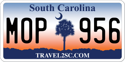 SC license plate MOP956