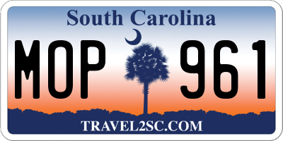 SC license plate MOP961