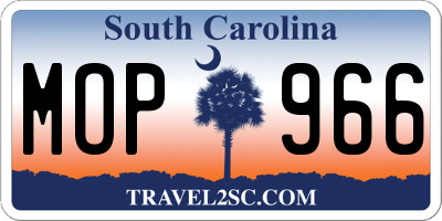 SC license plate MOP966