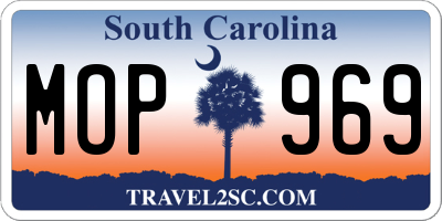 SC license plate MOP969