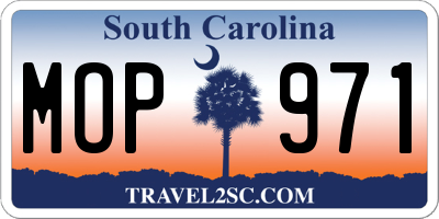 SC license plate MOP971
