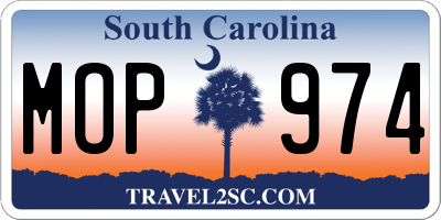 SC license plate MOP974