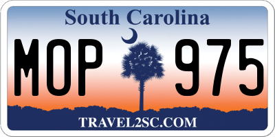 SC license plate MOP975