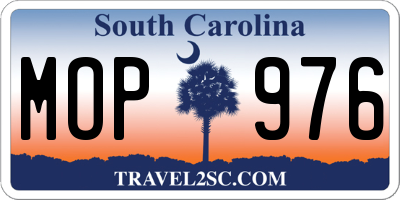SC license plate MOP976