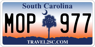 SC license plate MOP977