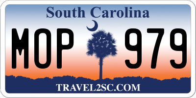 SC license plate MOP979