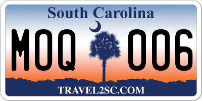SC license plate MOQ006