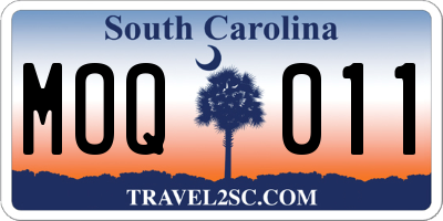 SC license plate MOQ011