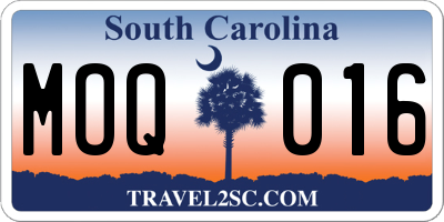 SC license plate MOQ016