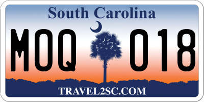 SC license plate MOQ018