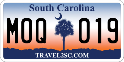 SC license plate MOQ019
