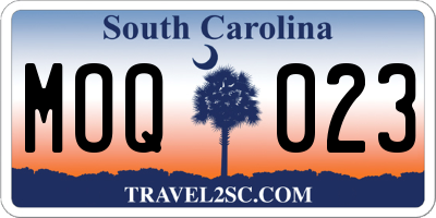 SC license plate MOQ023