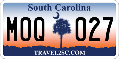 SC license plate MOQ027