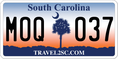 SC license plate MOQ037