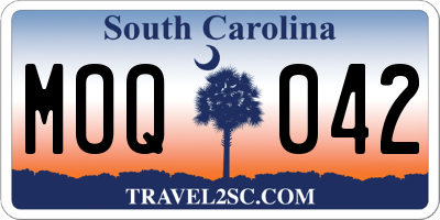 SC license plate MOQ042