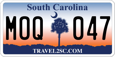 SC license plate MOQ047