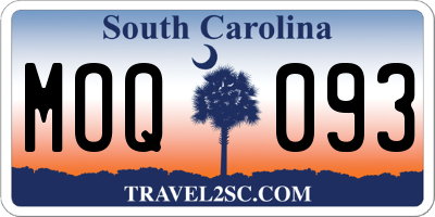 SC license plate MOQ093