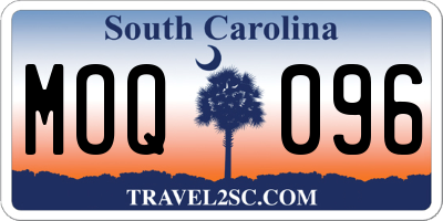 SC license plate MOQ096