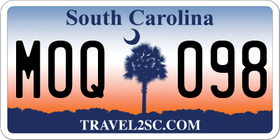 SC license plate MOQ098