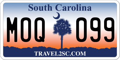 SC license plate MOQ099