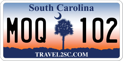 SC license plate MOQ102
