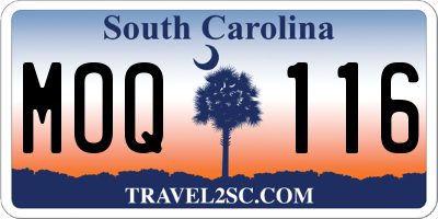 SC license plate MOQ116