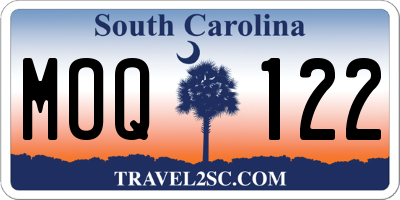 SC license plate MOQ122