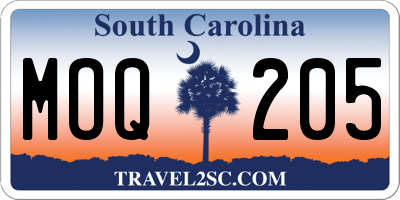 SC license plate MOQ205
