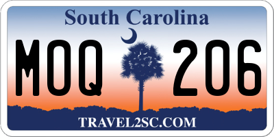 SC license plate MOQ206