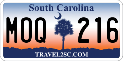 SC license plate MOQ216