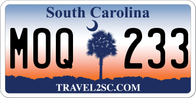 SC license plate MOQ233