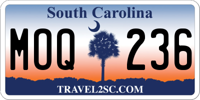 SC license plate MOQ236