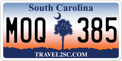 SC license plate MOQ385