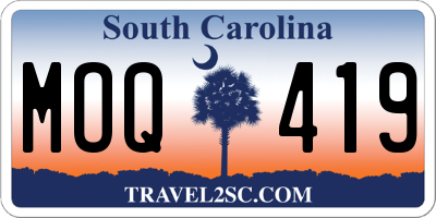 SC license plate MOQ419