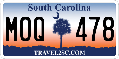 SC license plate MOQ478