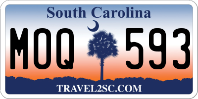 SC license plate MOQ593